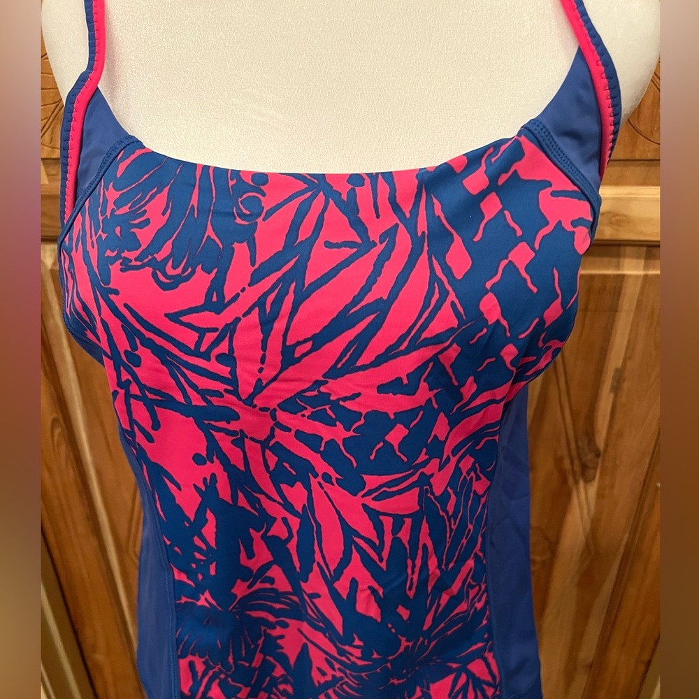 Ladies Lands End, cute tankini top, strappy detail on back,  size 14 D